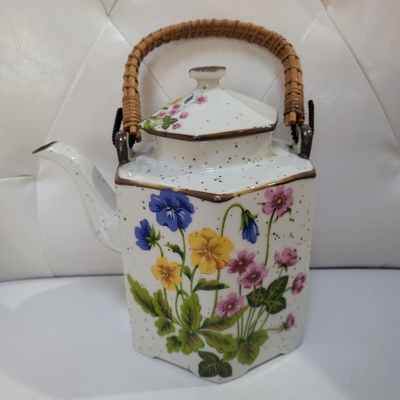 Vintage ceramic floral teapot